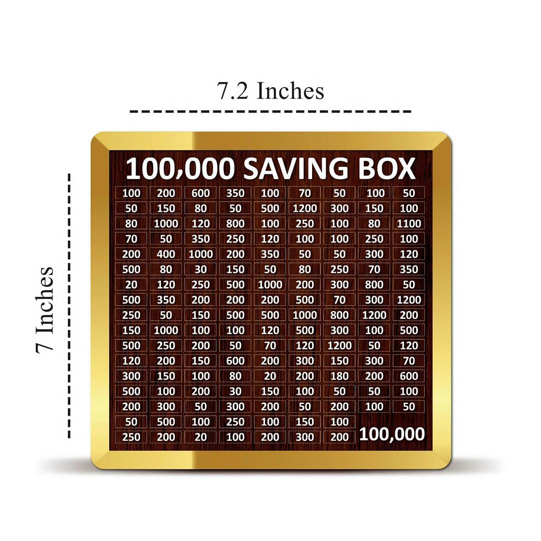 100,000 PKR Wooden Money Saving Box | Cash Challenge Tracker View Gallery - Pakistan
