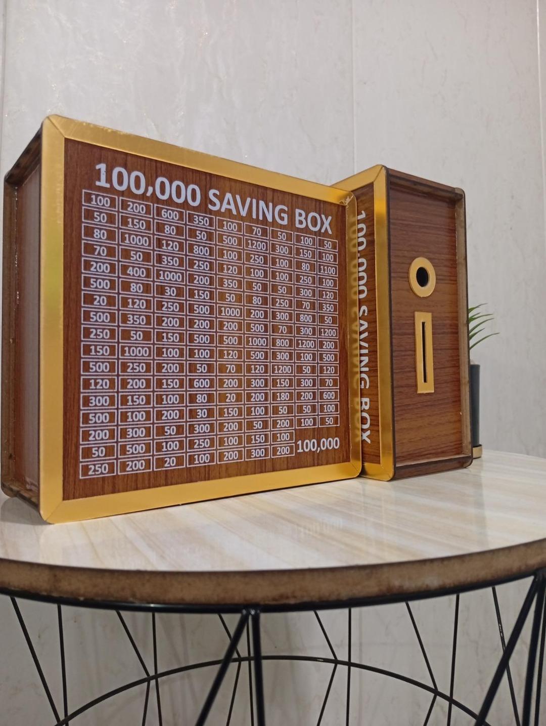100,000 PKR Wooden Money Saving Box | Cash Challenge Tracker View Gallery - Pakistan