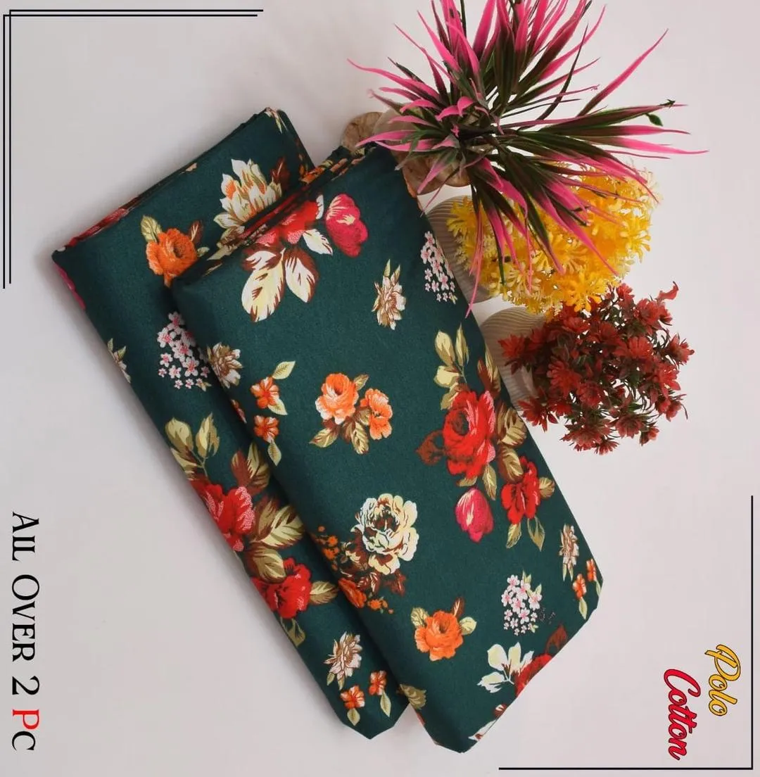 2 Pcs Women's Unstitched Printed Suit View Gallery - Pakistan