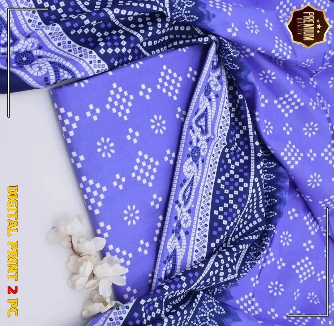 2 Pcs Women's Unstitched Printed Suit View Gallery - Pakistan