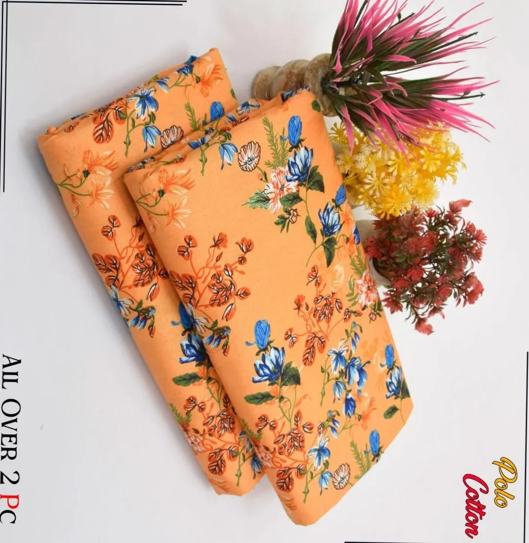 2 Pcs Women's Unstitched Printed Suit View Gallery - Pakistan