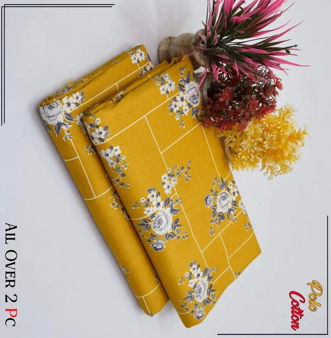 2 Pcs Women's Unstitched Printed Suit View Gallery - Pakistan