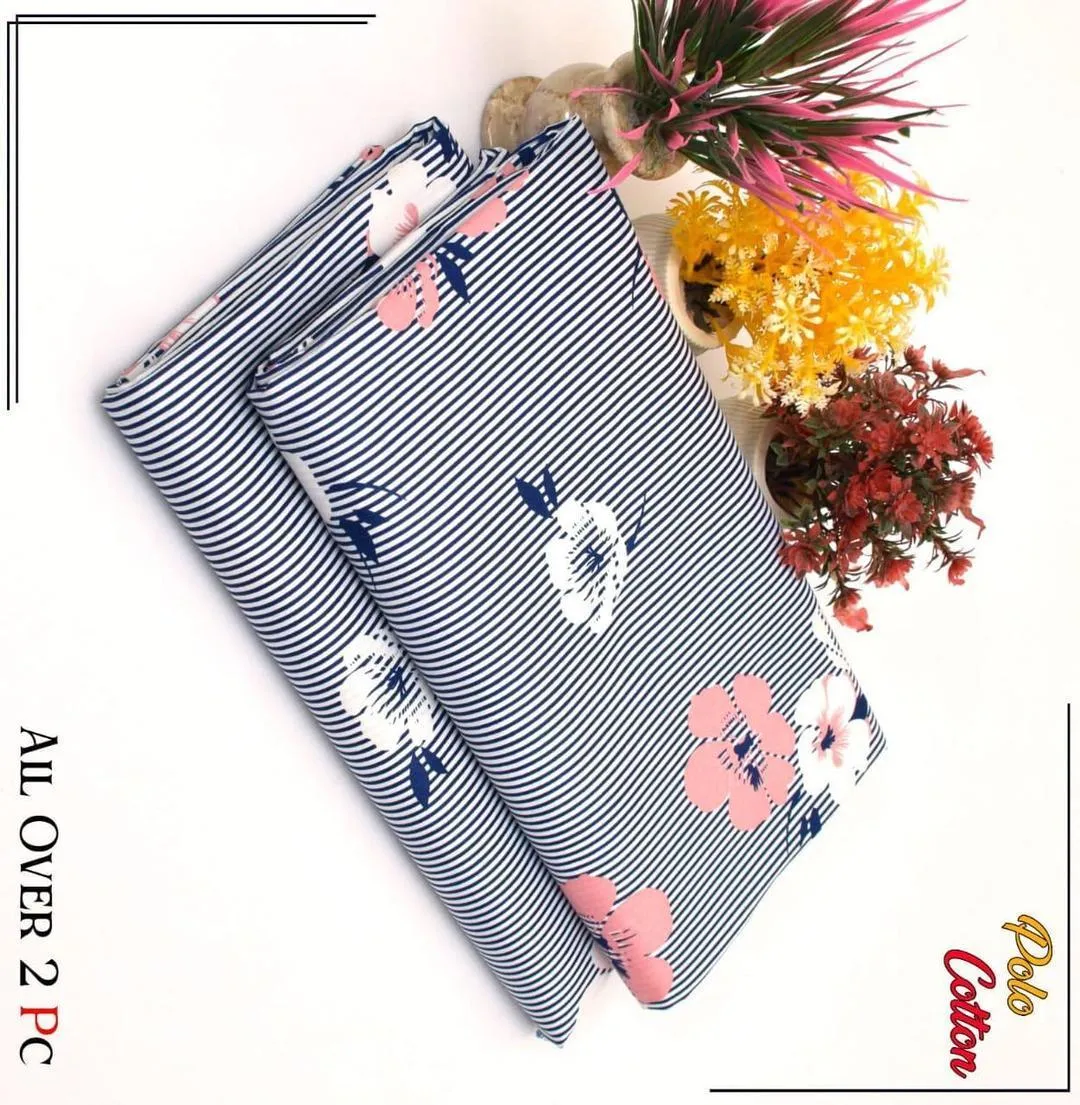 2 Pcs Women's Unstitched Printed Suit View Gallery - Pakistan