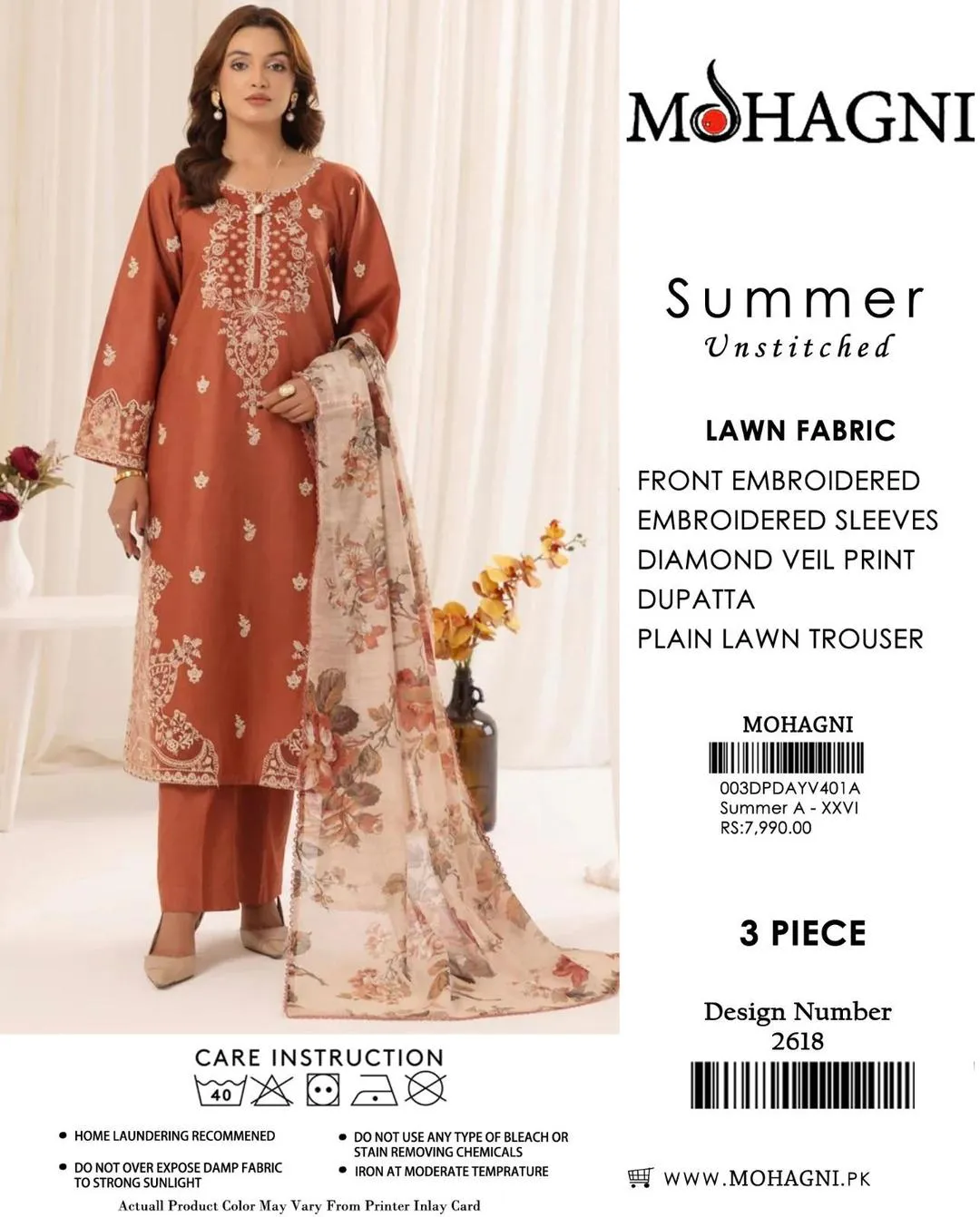 3 Pcs Women's Unstitched Embroidered Suit - Online Shopping in Pakistan - BUNDLIV