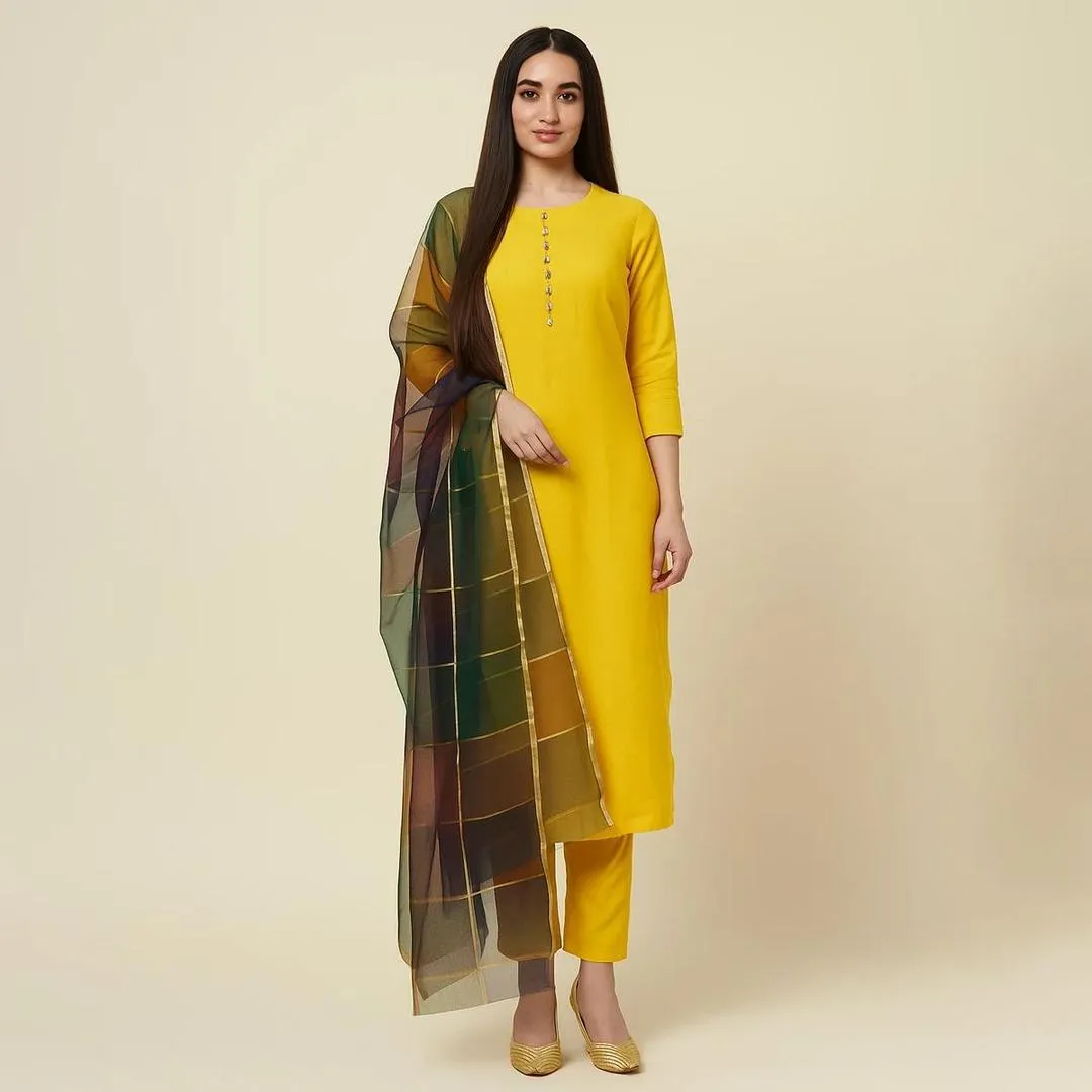 3 Pcs Women's Unstitched Plain Suit - Online Shopping Pakistan