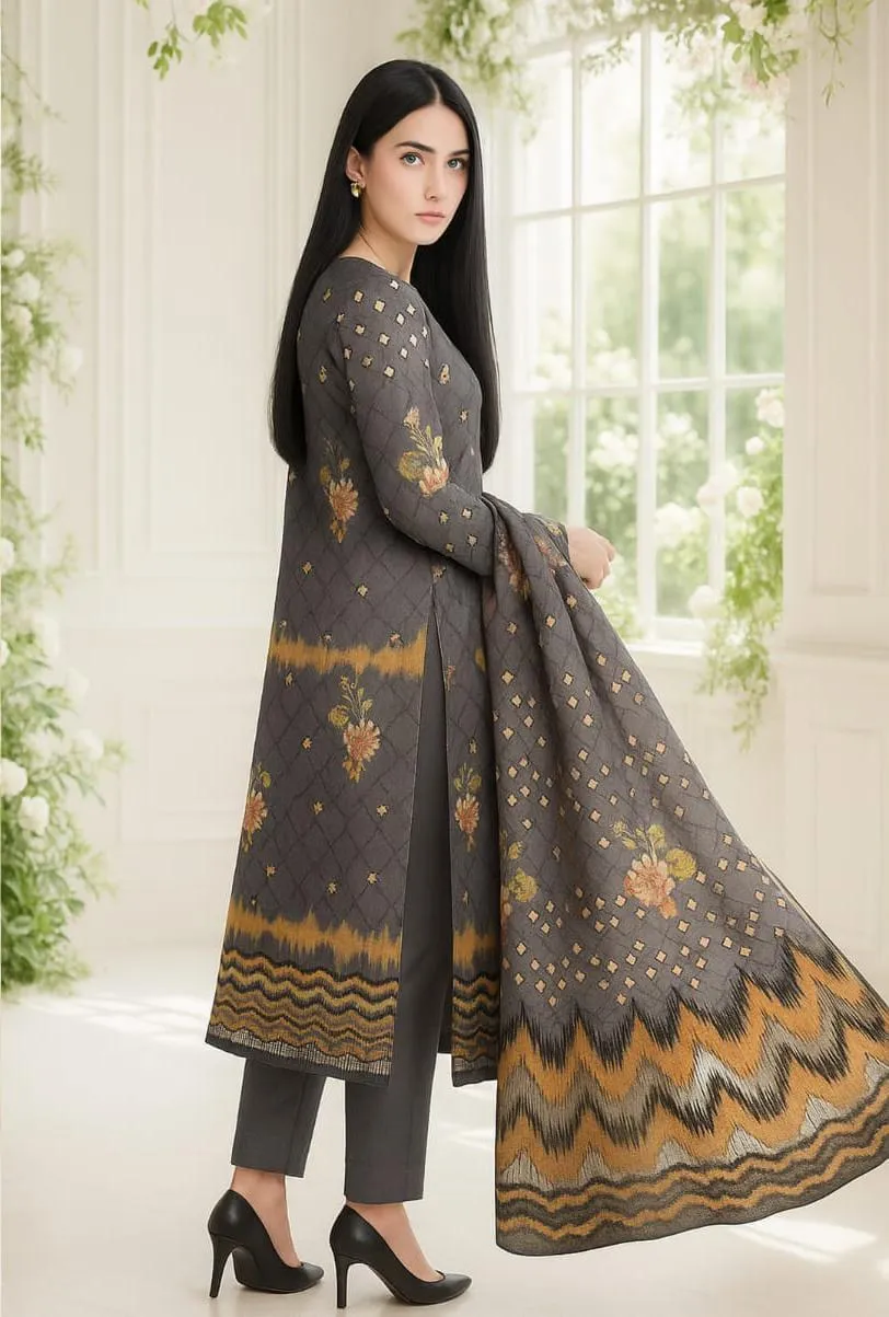 3 Pcs Women's Unstitched Printed Suit - Online Shopping Pakistan