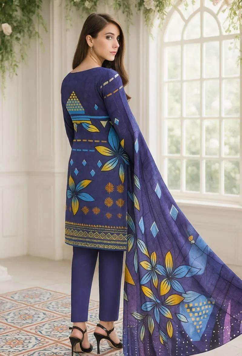 3 Pcs Women's Unstitched Printed Suit - Online Shopping Pakistan