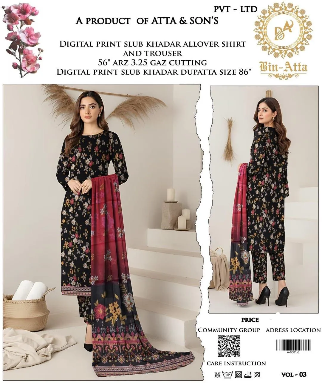 3 Pcs Women's Unstitched Printed Suit - Online Shopping Pakistan