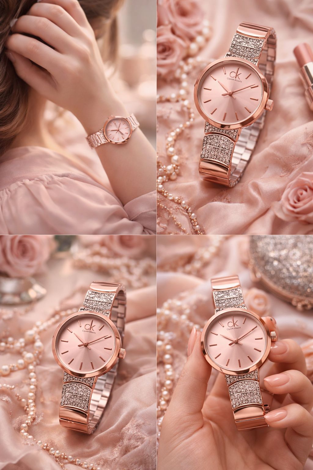 Calvin Klein Luxury Diamond Cut Glass Watch – Elegant Female Collection View Gallery - Pakistan