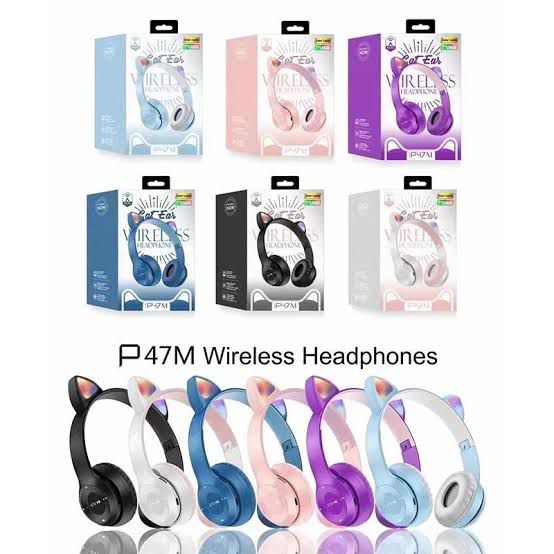 LED Cute Cat Ear Wireless Headphones – Purple Edition View Gallery - Pakistan