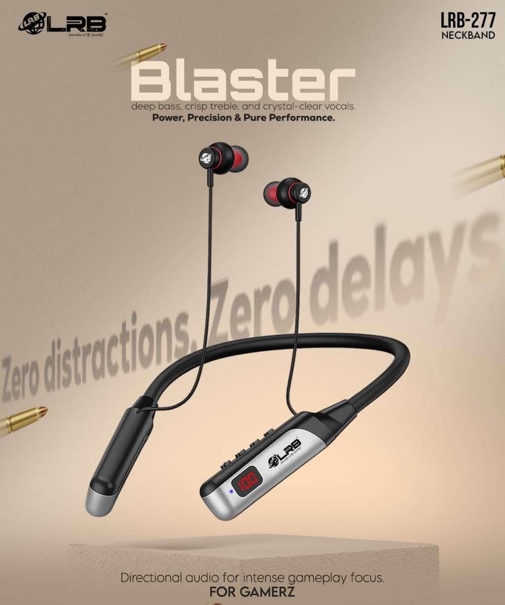 LRB-277 Blaster Wireless Neckband Headset – Pro Gaming & Music Edition View Gallery - Pakistan