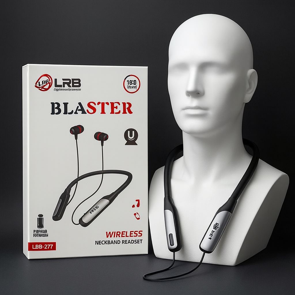 LRB-277 Blaster Wireless Neckband Headset – Pro Gaming & Music Edition View Gallery - Pakistan
