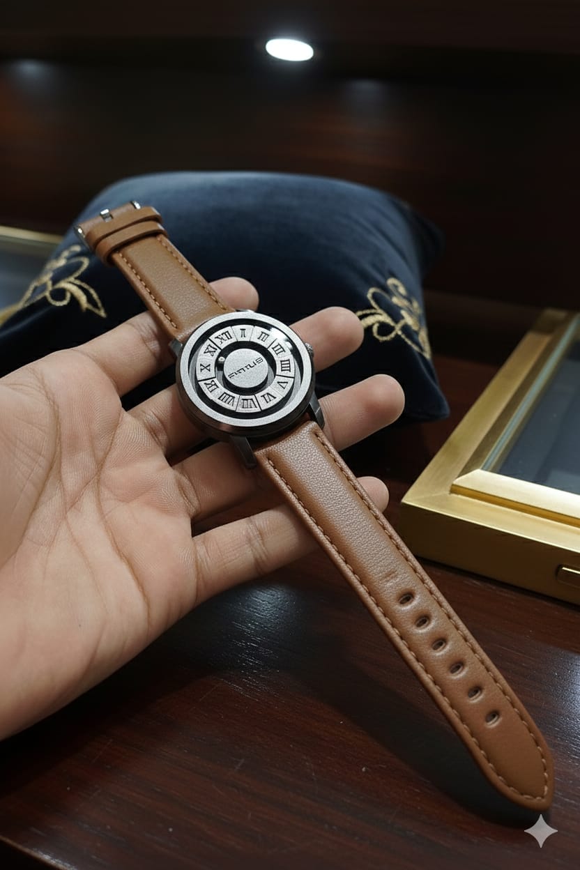 Luxury Rotating Magnetic Ball Watch – Minimalist Leather Edition - Online Shopping in Pakistan - BUNDLIV