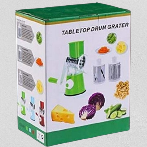 Tabletop 3-in-1 Drum Grater Slicer For Vegetables and Cheese View Gallery - Pakistan