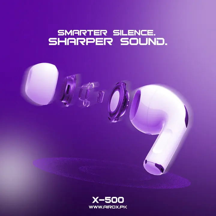 Airox X500 AirPods Pro – True Wireless Earbuds with Noise Cancellation & Touch Control View Gallery - Pakistan