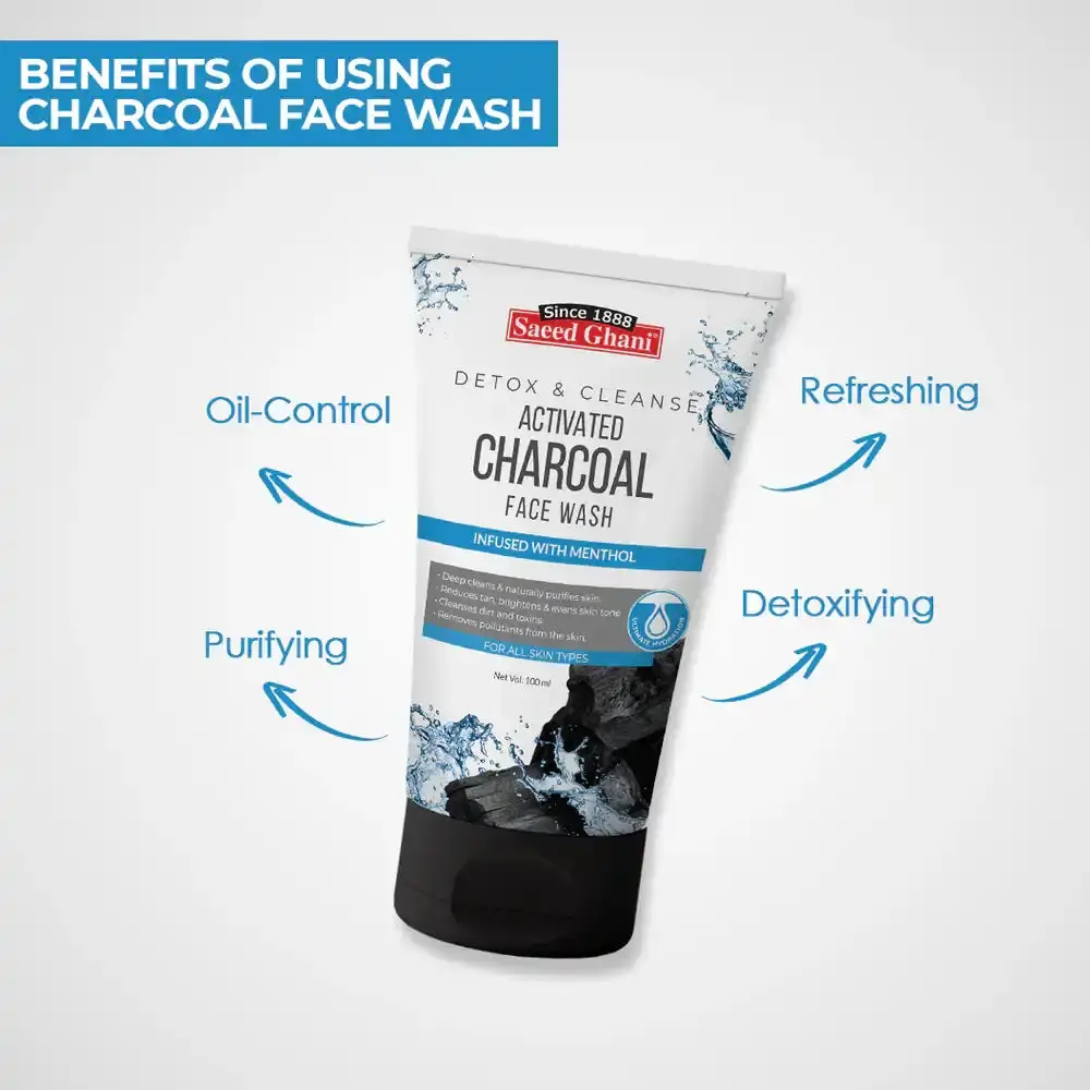 Saeed Ghani Activated Charcoal Detox & Cleanse Face Wash View Gallery - Pakistan
