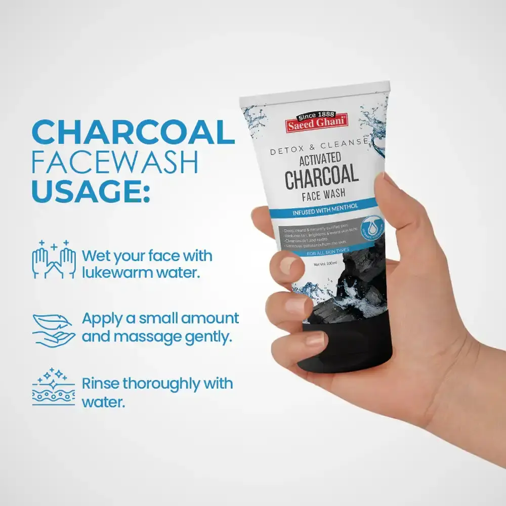 Saeed Ghani Activated Charcoal Detox & Cleanse Face Wash View Gallery - Pakistan