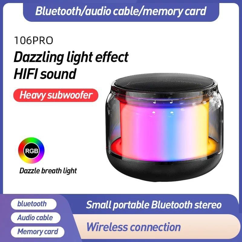 Premium Mini RGB Acrylic Wireless Speaker – Portable Crystal Sound & LED Light Show View Gallery - Pakistan