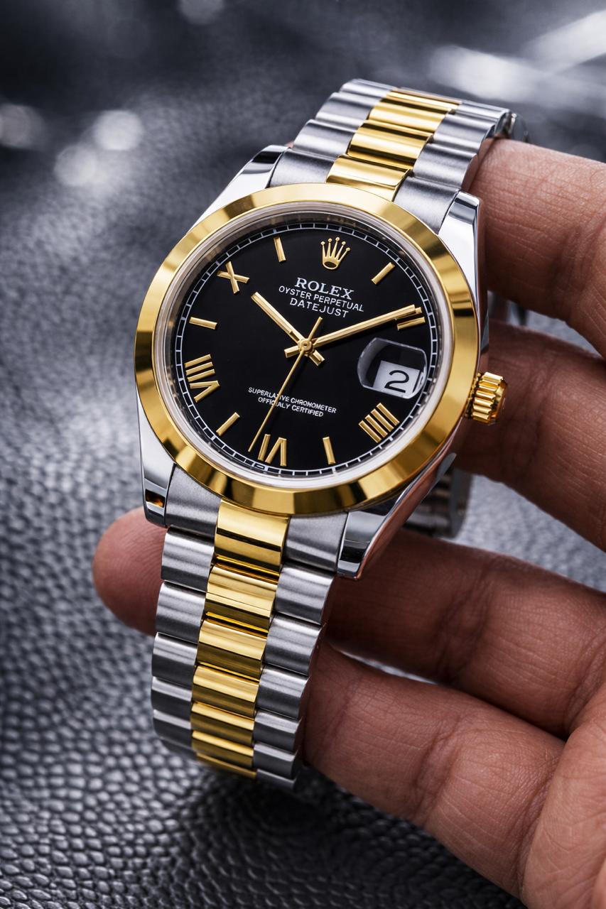 Premium Rolex Datejust Style Gents Watch – Luxury Stone Studded Edition View Gallery - Pakistan