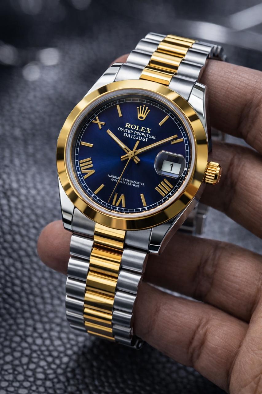 Premium Rolex Datejust Style Gents Watch – Luxury Stone Studded Edition View Gallery - Pakistan