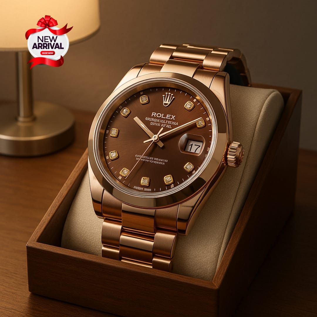 Premium Rolex Datejust Style Gents Watch – Luxury Stone Studded Edition View Gallery - Pakistan