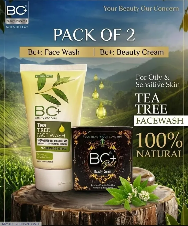 Tea Tree Face Wash &amp; Cream Pack of 2