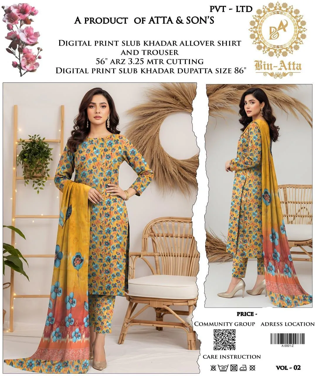 3 Pcs Women's Unstitched Printed Suit - Online Shopping in Pakistan - BUNDLIV