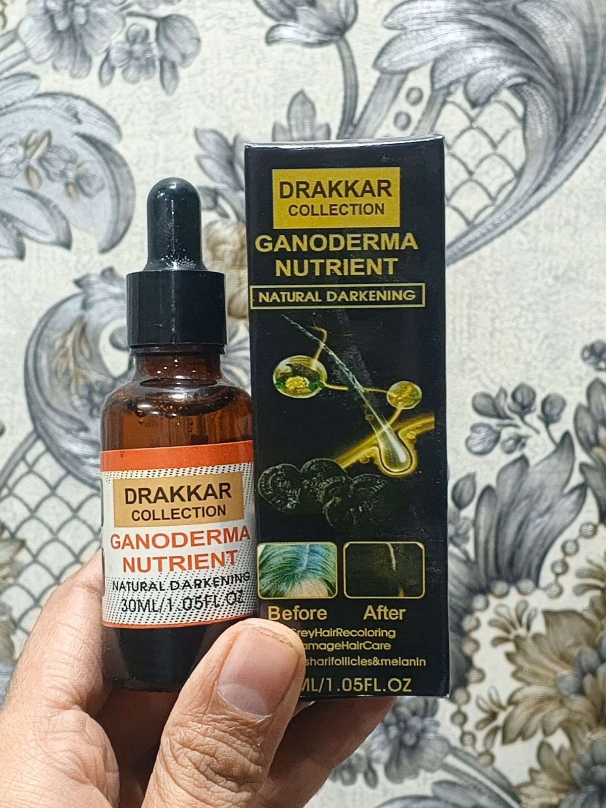 Drakkar Ganoderma Hair Serum | Ultimate Nutrient & Shine Therapy | Healthy Hair Boost & Repair Serum | 30gm View Gallery - Pakistan
