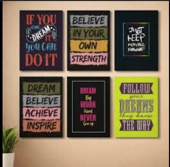set of 6 sticky wooden frames for home office wall decore / sticky phototiles View Gallery - Pakistan