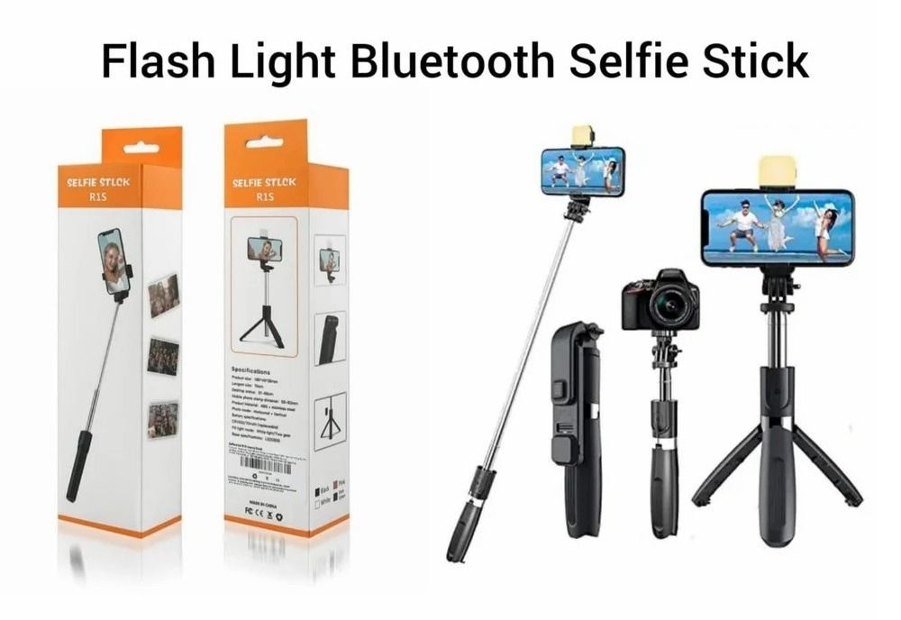 R1s Bluetooth Selfie Stick Tripod | With Remote &amp; LED Light | Portable Phone Holder