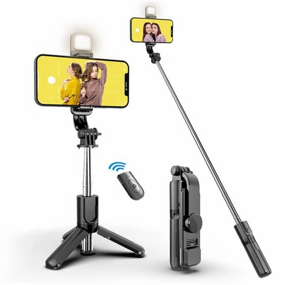 R1s Bluetooth Selfie Stick Tripod | With Remote & LED Light | Portable Phone Holder View Gallery - Pakistan