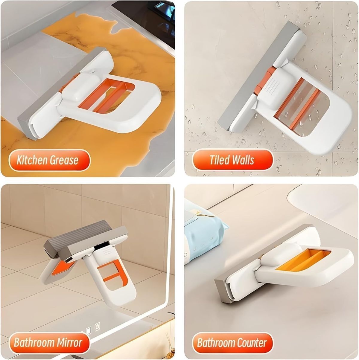 Foldable Desktop Mini Sponge Mop | Portable Wet & Dry Cleaning | Self‑Squeezing Mop for Kitchen, Bathroom, Car & Glass View Gallery - Pakistan