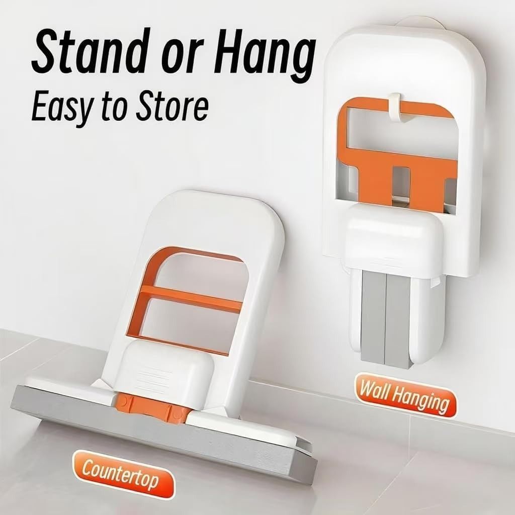 Foldable Desktop Mini Sponge Mop | Portable Wet & Dry Cleaning | Self‑Squeezing Mop for Kitchen, Bathroom, Car & Glass View Gallery - Pakistan