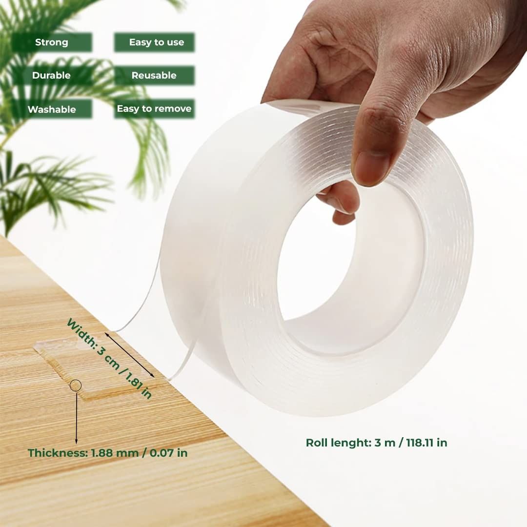 Nano Tape Double Side Tape | Washable Reusable Tape (3 Meter) View Gallery - Pakistan