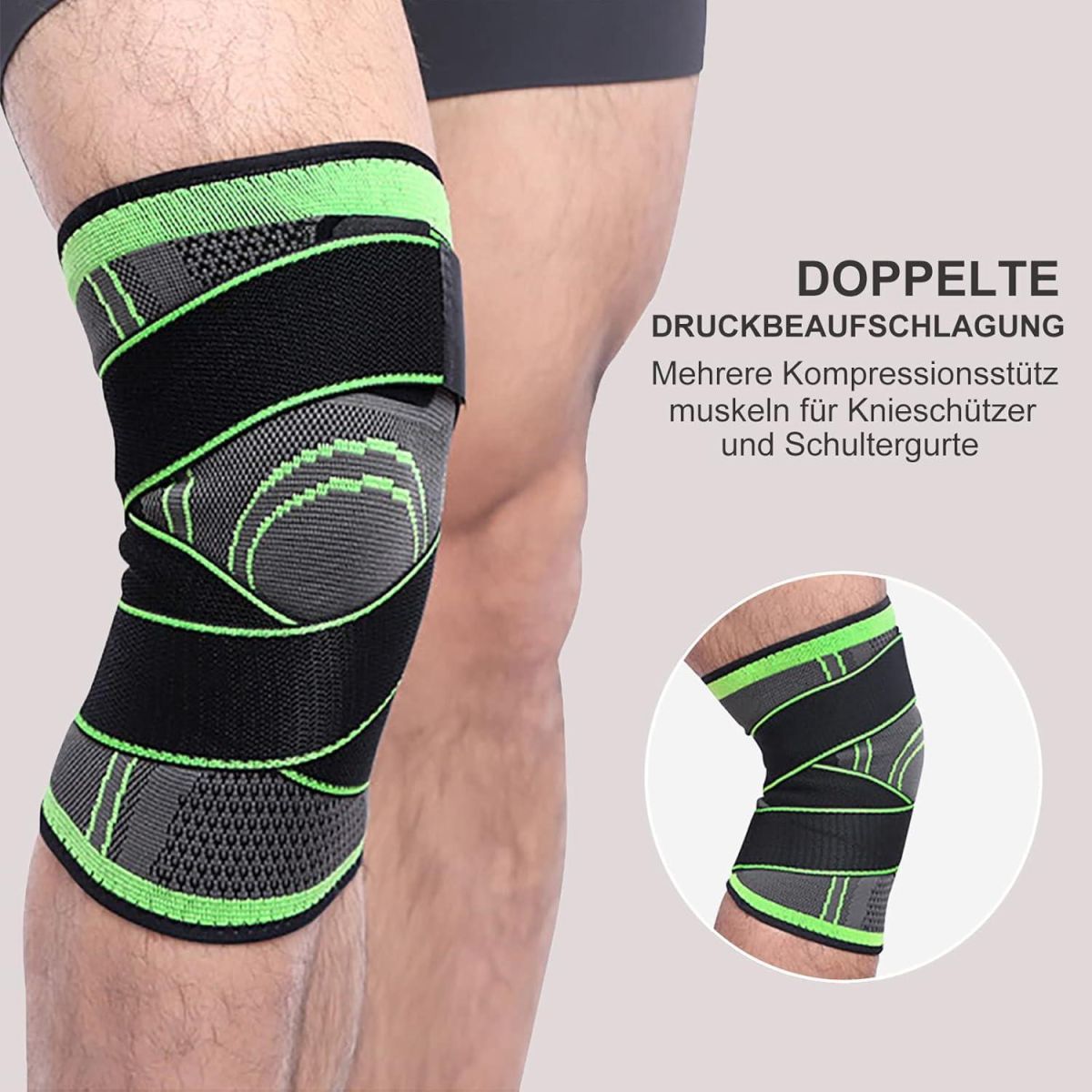 1pc Knee Support Band With Belt | Adjustable Knee Support Pad For Men And Women | Anti-Slip Knee Warmer Sleeves | Knee Sleeves View Gallery - Pakistan