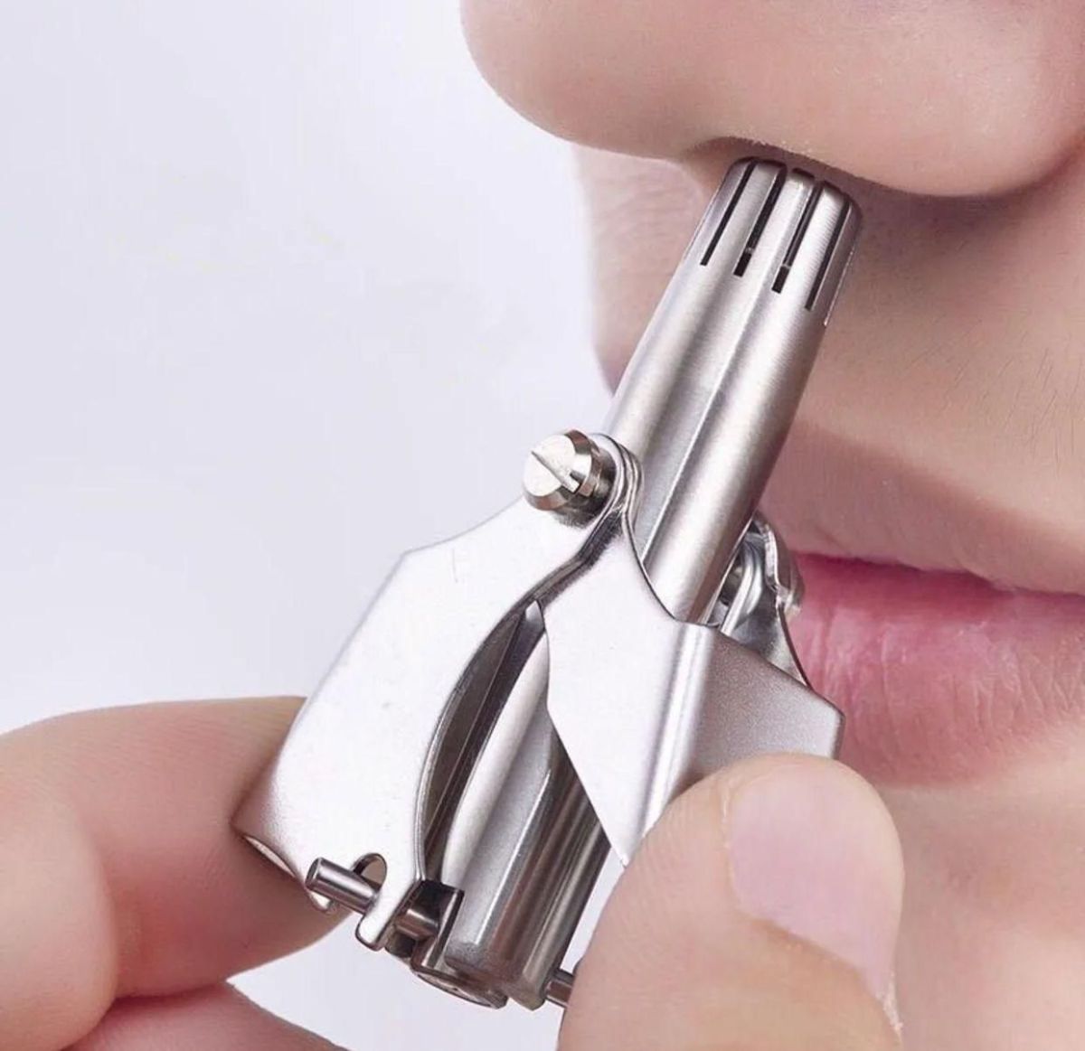 Mini Portable Stainless Steel Nose Hair Trimmer | Manual Grooming Tool | Safe &amp; Durable