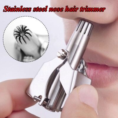 Mini Portable Stainless Steel Nose Hair Trimmer | Manual Grooming Tool | Safe & Durable View Gallery - Pakistan