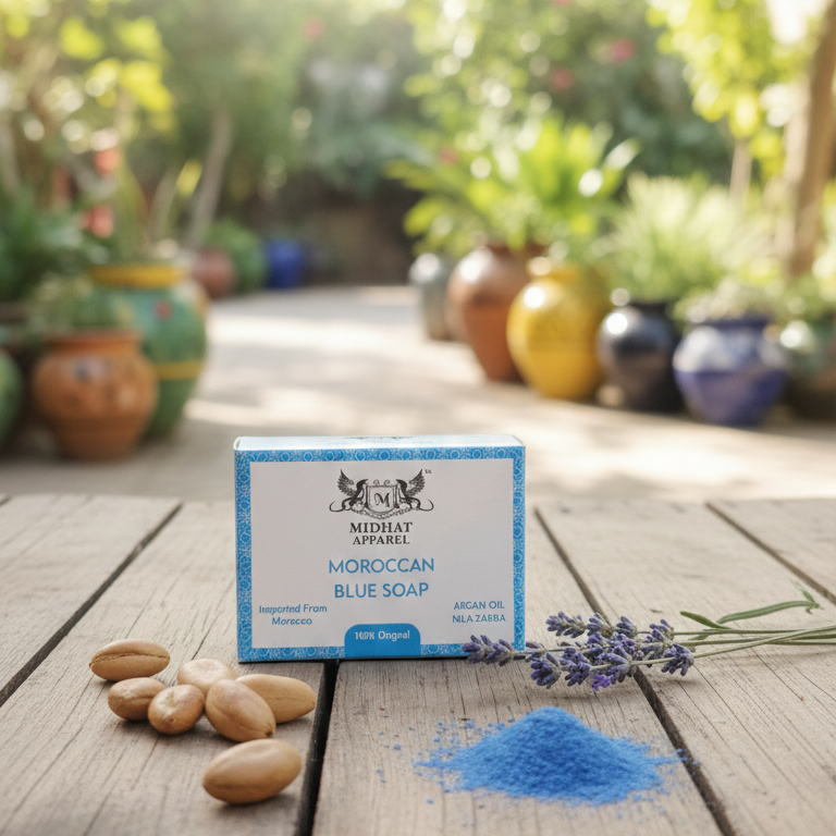 Midhat Apparel Moroccan Blue Soap For Premium Personal Care