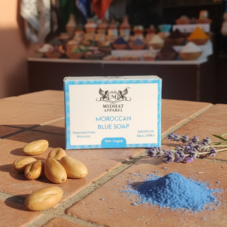 Midhat Apparel Moroccan Blue Soap For Premium Personal Care View Gallery - Pakistan