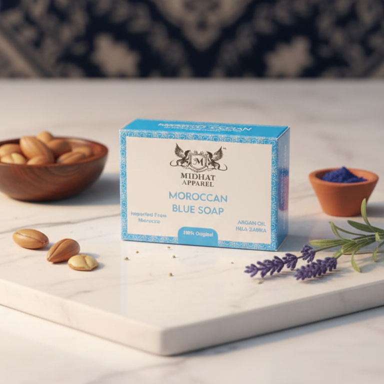 Midhat Apparel Moroccan Blue Soap For Premium Personal Care View Gallery - Pakistan