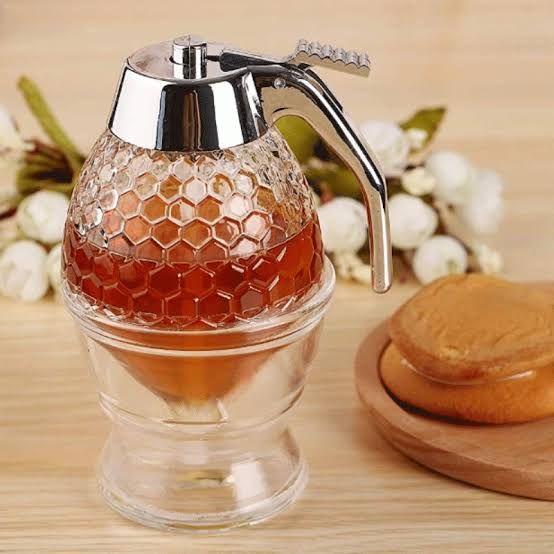 Honey Dispenser Squeeze Bottle with No-Drip Valve | Easy-Pour Honey Jar for Kitchen, Tea &amp; Baking