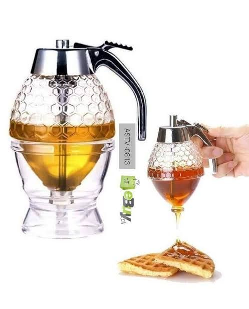 Honey Dispenser Squeeze Bottle with No-Drip Valve | Easy-Pour Honey Jar for Kitchen, Tea & Baking View Gallery - Pakistan