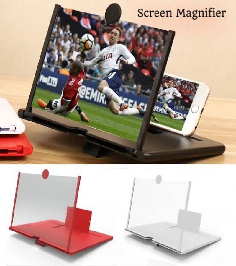 Mobile Screen Magnifier – HD 3D Video Amplifier & Foldable Smartphone Stand | Eye Protection Theater Experience for Movies and Gaming - 12 inches View Gallery - Pakistan