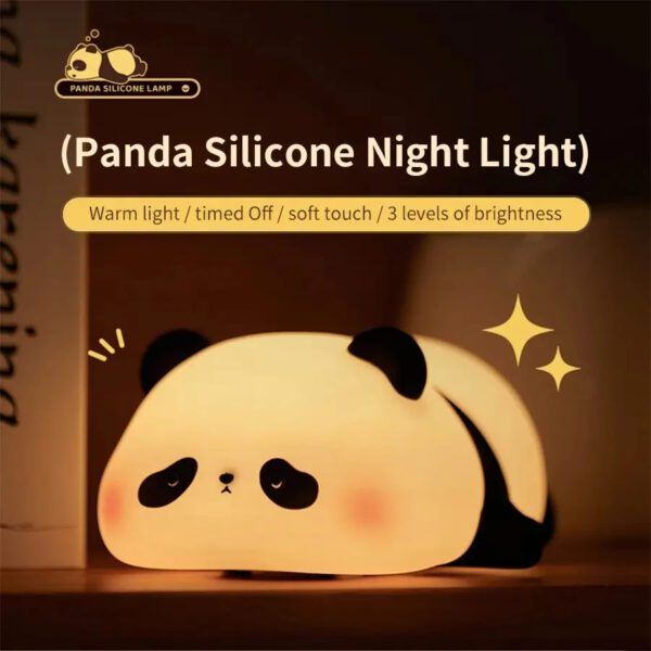 Rechargeable Panda Lamp | Cute Panda Night Light | Soft Silicon Lamp For Room Decoration | Panda Lamp View Gallery - Pakistan
