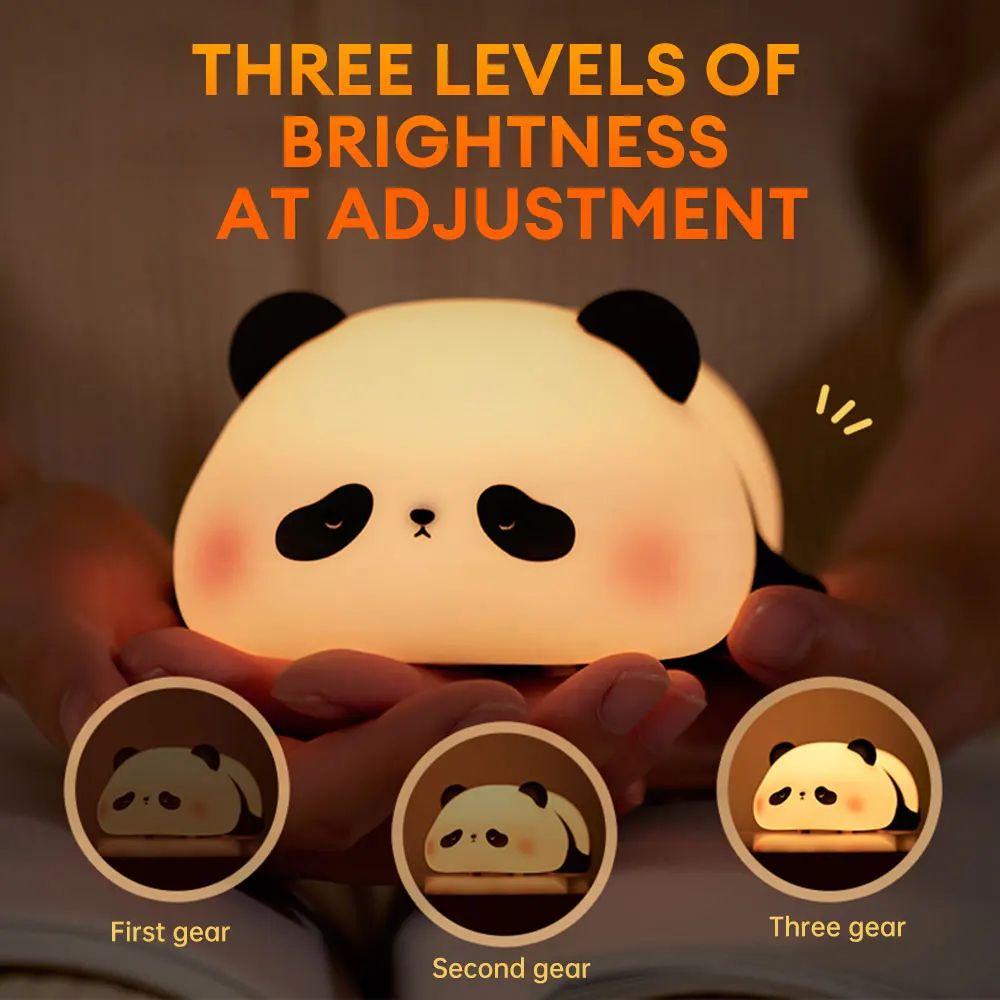 Rechargeable Panda Lamp | Cute Panda Night Light | Soft Silicon Lamp For Room Decoration | Panda Lamp View Gallery - Pakistan