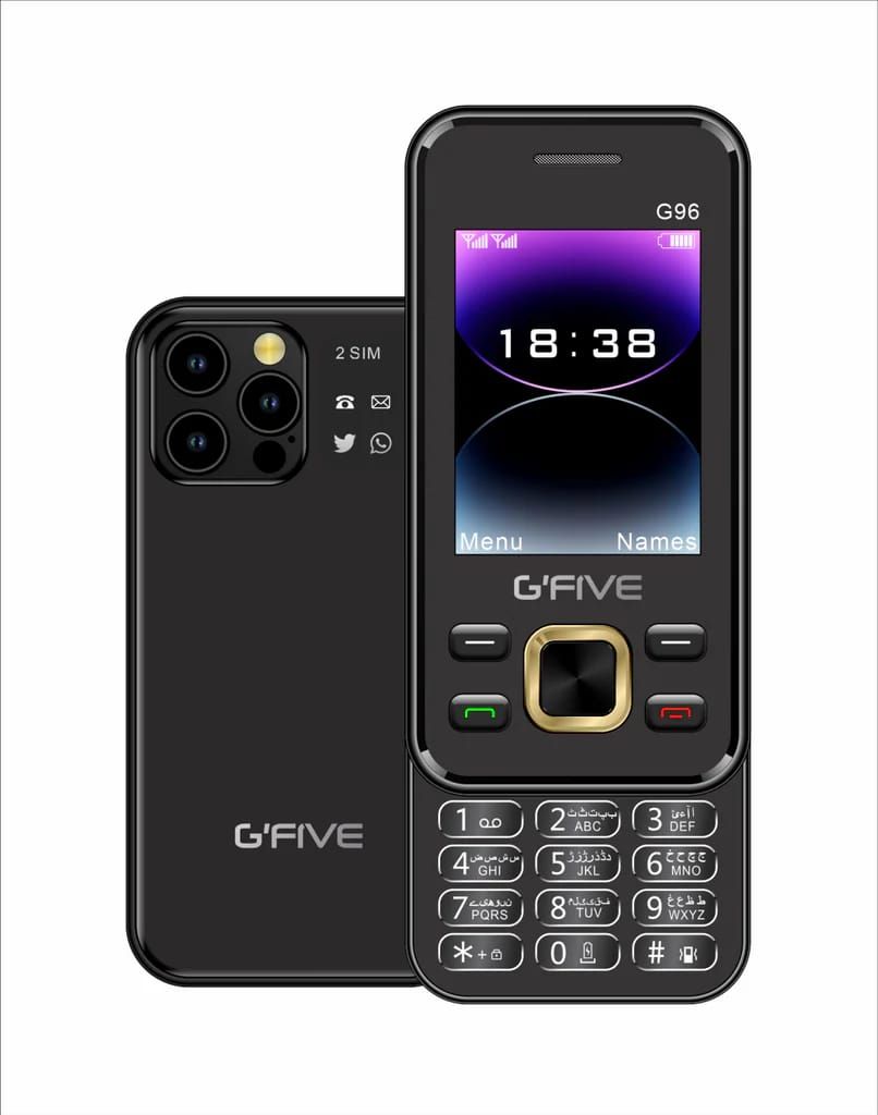Gfive G96 Slider Mobile | 2.4" QVGA Display | Dual SIM | PTA Approved | 2000mAh Battery (Random Colour) View Gallery - Pakistan