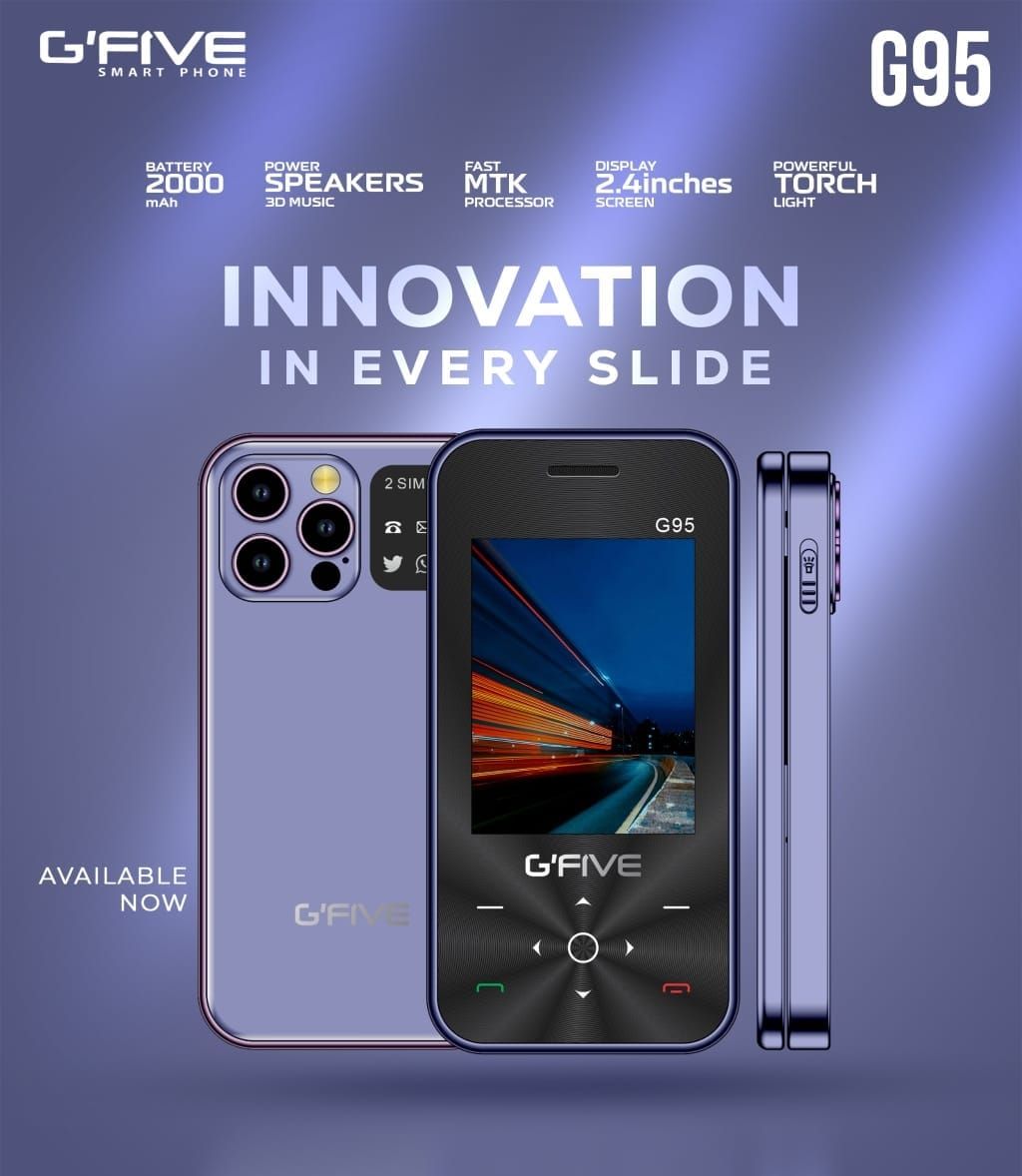 Gfive G95 Slider Mobile | 2.4" QVGA Display | Dual SIM | PTA Approved | 2000mAh Battery View Gallery - Pakistan
