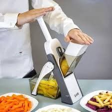 Mandoline Slicer | Safe Adjustable Vegetable Cutter | Multi‑Purpose Kitchen Chopper &amp; Manual Grater ( Random Colour )