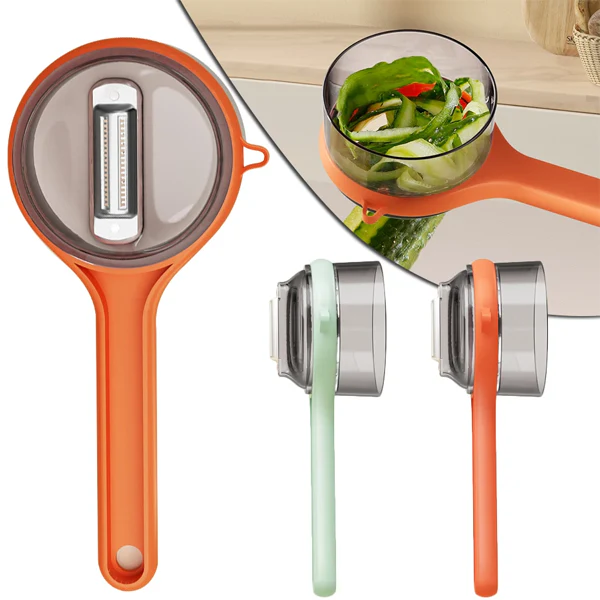Multi‑Functional Vegetable &amp; Fruit Peeler | With Integrated Storage Container | Easy Kitchen Tool (Random Colour)