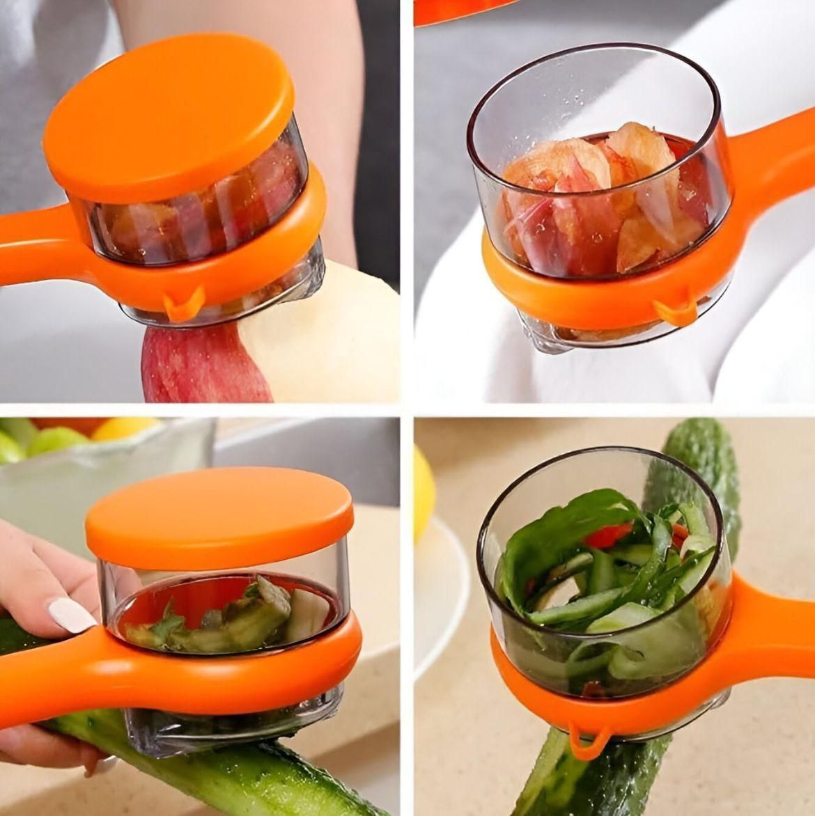 Multi‑Functional Vegetable & Fruit Peeler | With Integrated Storage Container | Easy Kitchen Tool (Random Colour) View Gallery - Pakistan